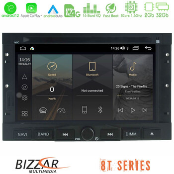 Bizzar oem Peugeot / Citroën 2008-2018 8core Android12 2+32gb Navigation Multimedia Deckless 7 με Carplay/androidauto u-mtt-Pg9939
