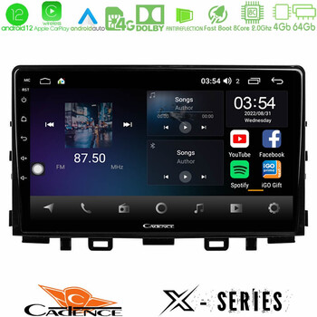 Cadence x Series kia Stonic 8core Android12 4+64gb Navigation Multimedia Tablet 9 u-x-Ki0545