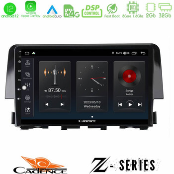 Cadence z Series Honda Civic 2016-2020 8core Android12 2+32gb Navigation Multimedia Tablet 9 u-z-Hd0058