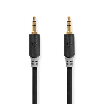 Nedis Καλώδιο 3.5mm male - 3.5mm male Μαύρο 0.5m (CABW22000AT05) (NEDCABW22000AT05)