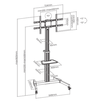 SBOX FLOOR MOUNT 37-86' 50KG 600X400