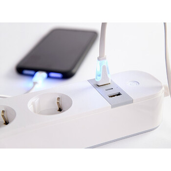 GEMBIRD SMART POWER STRIP WITH USB CHARGER 4 SOCKETS WHITE