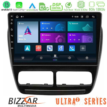 Bizzar Ultra Series Fiat Doblo / Opel Combo 2010-2014 8core Android13 8+128gb Navigation Multimedia Tablet 9 u-ul2-Ft1032