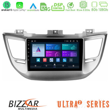Bizzar Ultra Series Hyundai Tucson 2015-2018 8core Android13 8+128gb Navigation Multimedia Tablet 9 u-ul2-Hy0068