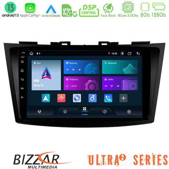 Bizzar Ultra Series Suzuki Swift 2011-2016 8core Android13 8+128gb Navigation Multimedia Tablet 9 u-ul2-Sz523