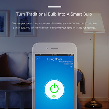 SONOFF E27 to E27 Adaptor Smart Home Switch WiFi - Ασύρματος Έξυπνος Διακόπτης - Αντάπτορας Ντουί E27 σε E27 GloboStar 48457