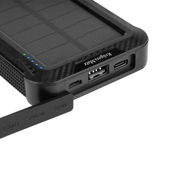KM0910 . Ηλιακό Power Bank 10000mAh με USB A, Type C, Lightning Kruger&Matz