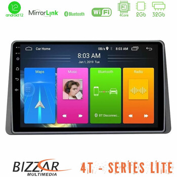 Bizzar 4t Series Dacia Duster 2019-> 4core Android12 2+32gb Navigation Multimedia Tablet 9 u-lvb-Dc0628