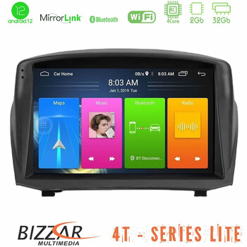 Bizzar 4t Series Ford Fiesta 2008-2012 4core Android12 2+32gb Navigation Multimedia Tablet 9 (Oem Style) u-lvb-Fd1451