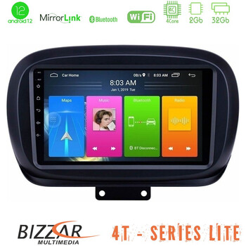 Bizzar 4t Series Fiat 500x 4core Android12 2+32gb Navigation Multimedia Tablet 9 u-lvb-Ft230