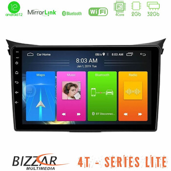 Bizzar 4t Series Hyundai i30 2012-2017 4core Android12 2+32gb Navigation Multimedia Tablet 9 u-lvb-Hy0833