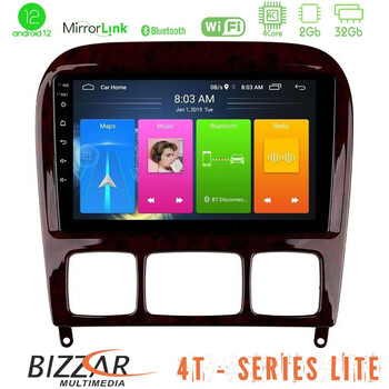 Bizzar 4t Series Mercedes s Class 1999-2004 (W220) 4core Android12 2+32gb Navigation Multimedia Tablet 9 u-lvb-Mb0765