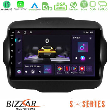Bizzar s Series Jeep Renegade 2015-2019 8core Android13 6+128gb Navigation Multimedia Tablet 9 u-s-Jp134