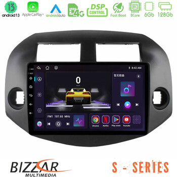 Bizzar s Series Toyota Rav4 2006-2012 8core Android13 6+128gb Navigation Multimedia Tablet 10 u-s-Ty0165