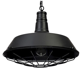 GloboStar® BARN 01048 Vintage Industrial Κρεμαστό Φωτιστικό Οροφής Μονόφωτο 1 x E27 Μαύρο Μεταλλικό Καμπάνα Φ46 x Y25cm