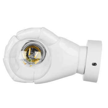 GloboStar® FIST 01137 Μοντέρνο Φωτιστικό Τοίχου Απλίκα Μονόφωτο Λευκό Γύψινο Μ15 x Π10 x Υ10cm