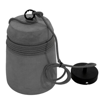 GloboStar® FELINI 01321 Μοντέρνο Industrial Κρεμαστό Φωτιστικό Οροφής Μονόφωτο Γκρι Τσιμέντο Καμπάνα Φ18 x Y26cm