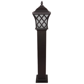 GloboStar® SHELTER 01400 Vintage Φωτιστικό Δαπέδου Μονόφωτο 1 x E27 Καφέ Μεταλλικό Πλέγμα L19 x W19 x H100cm