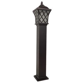 GloboStar® SHELTER 01400 Vintage Φωτιστικό Δαπέδου Μονόφωτο 1 x E27 Καφέ Μεταλλικό Πλέγμα L19 x W19 x H100cm