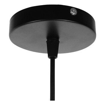 GloboStar® FLUTED 01421 Vintage Κρεμαστό Φωτιστικό Οροφής Μονόφωτο 1 x E27 Μαύρο Μεταλλικό με Μπεζ Σχοινί Φ25 x Υ24cm