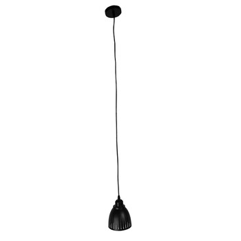 GloboStar® CHERITH 01478 Μοντέρνο Κρεμαστό Φωτιστικό Οροφής Μονόφωτο 1 x E27 Μεταλλικό Μαύρο Λευκό Καμπάνα Φ13 x Υ14cm