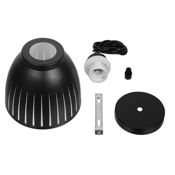 GloboStar® CHERITH 01478 Μοντέρνο Κρεμαστό Φωτιστικό Οροφής Μονόφωτο 1 x E27 Μεταλλικό Μαύρο Λευκό Καμπάνα Φ13 x Υ14cm