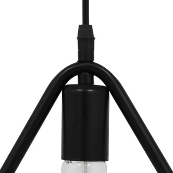 GloboStar® DELTA 01580 Μοντέρνο Κρεμαστό Φωτιστικό Οροφής Μονόφωτο 1 x E27 Μαύρο Μεταλλικό Μ38 x Π4 x Υ33cm