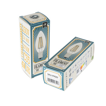 GloboStar® 99001 Λάμπα E14 C35 Κεράκι LED FILAMENT 4W 440 lm 320° AC 85-265V Edison Retro με Διάφανο Γυαλί Θερμό Λευκό 2700 K Dimmable