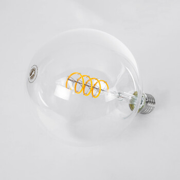 GloboStar® 99137 Λάμπα E27 G125 Γλόμπος LED SOFT SPIRAL FILAMENT 6W 510 lm 320° AC 85-265V Edison Retro με Διάφανο Γυαλί Θερμό Λευκό 2700 K Dimmable