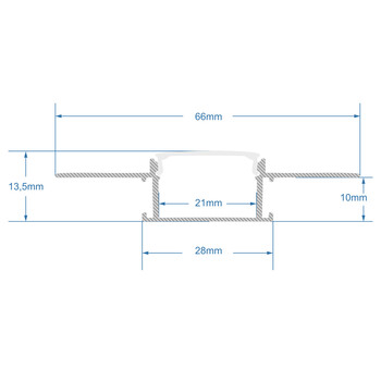 GloboStar® PLASTERBOARD-PROFILE 70819-1M Προφίλ Αλουμινίου - Βάση & Ψύκτρα Ταινίας LED με Λευκό Γαλακτερό Κάλυμμα - Χωνευτή Χρήση σε Γυψοσανίδα - Trimless - Πατητό Κάλυμμα - Ασημί - 1 Μέτρο - Μ100 x Π6.7 x Υ1.4cm