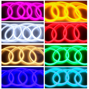 GloboStar® 70587 TUBE 360° Degree Neon Flex Epistar LED SMD 2835 1m 12W/m 120LED/m 1212lm/m 360° DC 24V Αδιάβροχη IP68 Ροζ Dimmable