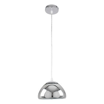GloboStar® CRISTIN 00756 Μοντέρνο Κρεμαστό Φωτιστικό Οροφής Μονόφωτο 1 x G4 AC 230V Ασημί Νίκελ Γυάλινο Φ18 x Υ13cm