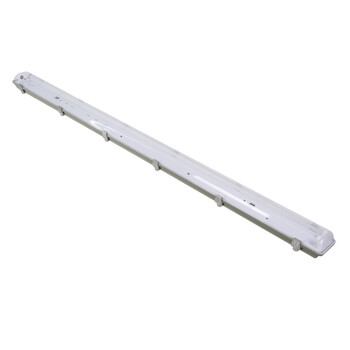 GloboStar® 90615 2 x 150cm T8 Tri-Proof Πλαστικό PC Σκαφάκι με Μεταλλικά Clips για 2 x Λάμπες Φθορίου LED Τροφοδοσίας Ενός Άκρου Αδιάβροχο IP65 - 5 Χρόνια Εγγύηση
