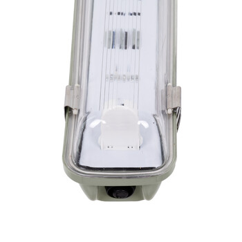 GloboStar® 90614 1 x 150cm T8 Tri-Proof Πλαστικό PC Σκαφάκι με Μεταλλικά Clips για Λάμπα Φθορίου LED Τροφοδοσίας Ενός Άκρου Αδιάβροχο IP65