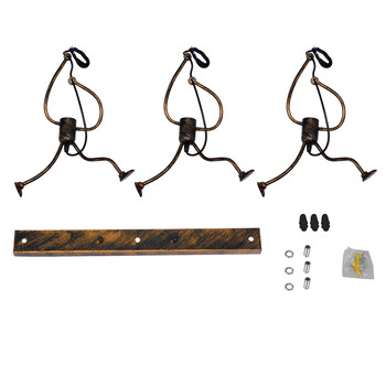 GloboStar® FIGURE 10000979 Μοντέρνο Κρεμαστό Παιδικό Φωτιστικό Οροφής Τρίφωτο 3 x E27 Μπρούτζινο Μεταλλικό Φιγούρα Μ70 x Π10 x Υ105cm