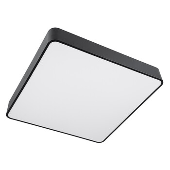 GloboStar® KAMALA 61208-P Κρεμαστή Πλαφονιέρα Οροφής LED CCT 75W 8625lm 120° AC 220-240V - Εναλλαγή Φωτισμού μέσω Τηλεχειριστηρίου All In One Ψυχρό 6000k+Φυσικό 4500k+Θερμό 2700k Dimmable Μ60 x Π60 x Υ8cm - Μαύρο - 3 Years Warranty
