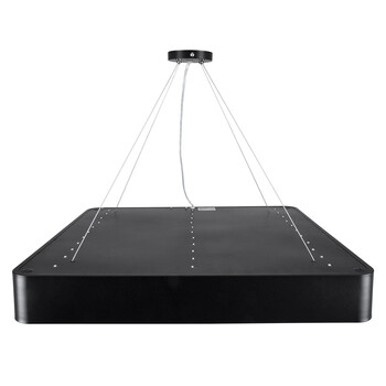 GloboStar® KAMALA 61208-P Κρεμαστή Πλαφονιέρα Οροφής LED CCT 75W 8625lm 120° AC 220-240V - Εναλλαγή Φωτισμού μέσω Τηλεχειριστηρίου All In One Ψυχρό 6000k+Φυσικό 4500k+Θερμό 2700k Dimmable Μ60 x Π60 x Υ8cm - Μαύρο - 3 Years Warranty