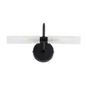 GloboStar® PAOLA 60416 Μοντέρνο Φωτιστικό Τοίχου - Απλίκα Καθρέπτη Μπάνιου - Πίνακα 2 x G9 270° AC 220-240V IP44 Μ31 x Π16 x Υ15cm - Μαύρο - 5 Years Warranty