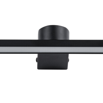 GloboStar® MEGAN 60448 Μοντέρνο Φωτιστικό Τοίχου - Απλίκα Καθρέπτη Μπάνιου - Πίνακα LED 12W 1400lm 120° AC 220-240V IP44 Μ60 x Π12 x Υ4cm - Φυσικό Λευκό 4500K - Μαύρο - 3 Years Warranty