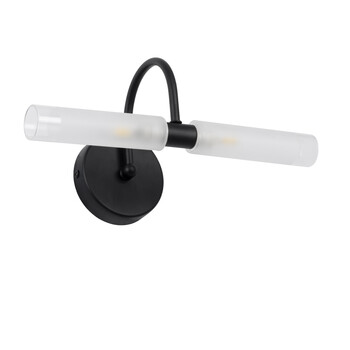 GloboStar® PAOLA 60416 Μοντέρνο Φωτιστικό Τοίχου - Απλίκα Καθρέπτη Μπάνιου - Πίνακα 2 x G9 270° AC 220-240V IP44 Μ31 x Π16 x Υ15cm - Μαύρο - 5 Years Warranty