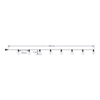 GloboStar® 79666 Διακοσμητική Γιρλάντα 14 Μέτρων με Controller 4 Προγραμμάτων Φωτισμού 30 LED 3W με Ενσωματωμένη Μπαταρία 600mAh - Φωτοβολταϊκό Πάνελ - Αισθητήρα Ημέρας-Νύχτας - Βάση Κήπου & Μαύρο Καλώδιο Αδιάβροχη IP44 Θερμό Λευκό 2700K L22 x W15.5 x H3c