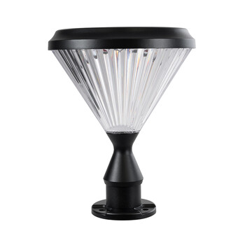 GloboStar® SHARP 90533 Αυτόνομο Ηλιακό Φωτιστικό Κήπου - Κολωνάκι Αρχιτεκτονικού Φωτισμού Εξωτερικού Χώρου LED 10W 330lm 120° με Ενσωματωμένο Φωτοβολταϊκό Panel 6V 2W & Επαναφορτιζόμενη Μπαταρία Li-ion 3.2V 1800mAh με Αισθητήρα Ημέρας-Νύχτας - Αδιάβροχο IP65 - Σώμα Αλουμινίου & ABS - Φ26 x Υ33cm - Ψυχρό Λευκό 6000K - Μαύρο - 2 Χρόνια Εγγύηση