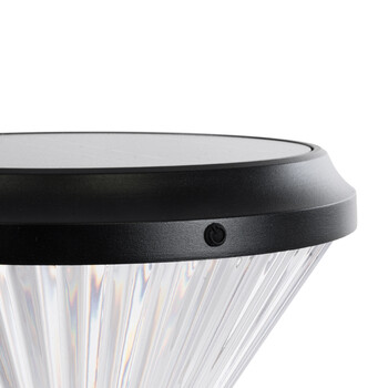 GloboStar® SHARP 90533 Αυτόνομο Ηλιακό Φωτιστικό Κήπου - Κολωνάκι Αρχιτεκτονικού Φωτισμού Εξωτερικού Χώρου LED 10W 330lm 120° με Ενσωματωμένο Φωτοβολταϊκό Panel 6V 2W & Επαναφορτιζόμενη Μπαταρία Li-ion 3.2V 1800mAh με Αισθητήρα Ημέρας-Νύχτας - Αδιάβροχο IP65 - Σώμα Αλουμινίου & ABS - Φ26 x Υ33cm - Ψυχρό Λευκό 6000K - Μαύρο - 2 Χρόνια Εγγύηση