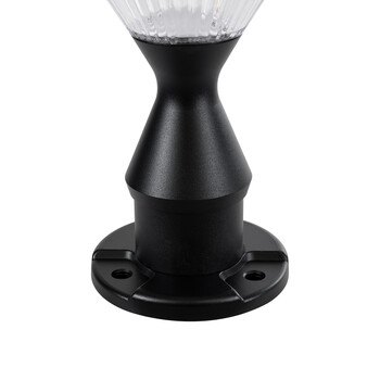 GloboStar® SHARP 90533 Αυτόνομο Ηλιακό Φωτιστικό Κήπου - Κολωνάκι Αρχιτεκτονικού Φωτισμού Εξωτερικού Χώρου LED 10W 330lm 120° με Ενσωματωμένο Φωτοβολταϊκό Panel 6V 2W & Επαναφορτιζόμενη Μπαταρία Li-ion 3.2V 1800mAh με Αισθητήρα Ημέρας-Νύχτας - Αδιάβροχο IP65 - Σώμα Αλουμινίου & ABS - Φ26 x Υ33cm - Ψυχρό Λευκό 6000K - Μαύρο - 2 Χρόνια Εγγύηση