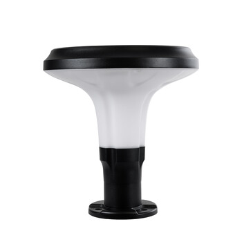 GloboStar® WHISPER 90535 Αυτόνομο Ηλιακό Φωτιστικό Κήπου - Κολωνάκι Αρχιτεκτονικού Φωτισμού Εξωτερικού Χώρου LED 10W 330lm 120° με Ενσωματωμένο Φωτοβολταϊκό Panel 6V 2W & Επαναφορτιζόμενη Μπαταρία Li-ion 3.2V 1800mAh με Αισθητήρα Ημέρας-Νύχτας - Αδιάβροχο IP65 - Σώμα Αλουμινίου & ABS - Φ25 x Υ28cm - Ψυχρό Λευκό 6000K - Μαύρο - 2 Χρόνια Εγγύηση