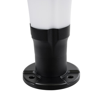 GloboStar® WHISPER 90535 Αυτόνομο Ηλιακό Φωτιστικό Κήπου - Κολωνάκι Αρχιτεκτονικού Φωτισμού Εξωτερικού Χώρου LED 10W 330lm 120° με Ενσωματωμένο Φωτοβολταϊκό Panel 6V 2W & Επαναφορτιζόμενη Μπαταρία Li-ion 3.2V 1800mAh με Αισθητήρα Ημέρας-Νύχτας - Αδιάβροχο IP65 - Σώμα Αλουμινίου & ABS - Φ25 x Υ28cm - Ψυχρό Λευκό 6000K - Μαύρο - 2 Χρόνια Εγγύηση