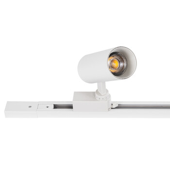 GloboStar® 2L-EUROTRACK 60985 Μονοφασική Ράγα 2 Καλωδίων για Σποτ Ράγας LED AC 220-240V IP20 Μ300 x Π3.4 x Υ2cm - EUROTRACK® System 1L+1N - Αλουμίνιο - Λευκό - 3 Μέτρα - 5 Χρόνια Εγγύηση