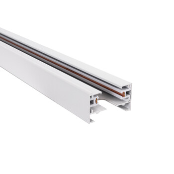 GloboStar® 2L-EUROTRACK 60985 Μονοφασική Ράγα 2 Καλωδίων για Σποτ Ράγας LED AC 220-240V IP20 Μ300 x Π3.4 x Υ2cm - EUROTRACK® System 1L+1N - Αλουμίνιο - Λευκό - 3 Μέτρα - 5 Χρόνια Εγγύηση