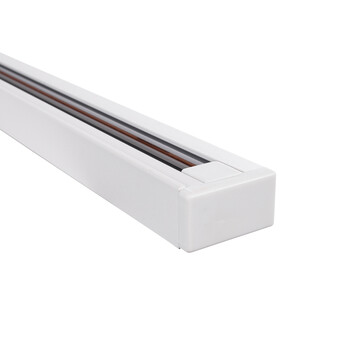 GloboStar® 2L-EUROTRACK 60985 Μονοφασική Ράγα 2 Καλωδίων για Σποτ Ράγας LED AC 220-240V IP20 Μ300 x Π3.4 x Υ2cm - EUROTRACK® System 1L+1N - Αλουμίνιο - Λευκό - 3 Μέτρα - 5 Χρόνια Εγγύηση