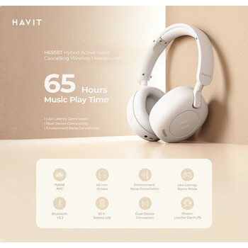 Ασύρματα Ακουστικά Havit - H655BT (Beige)